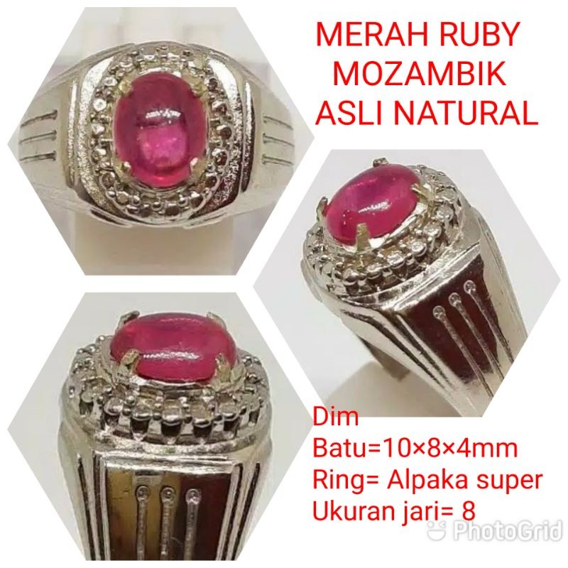 CINCIN BATU MERAH RUBY MOZAMBIK NATURAL