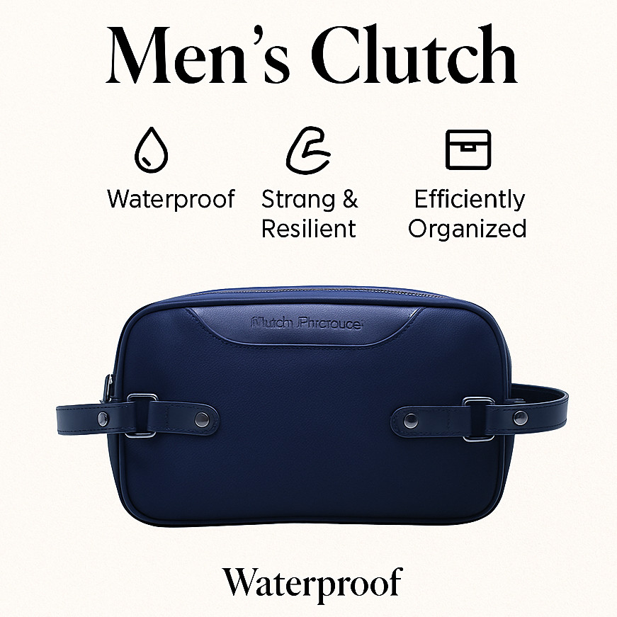 HSS Clutch Pria Watreproof Hush Puppies 1018-1 | Tas Tangan Kulit Elegan | Handbag Pria Premium