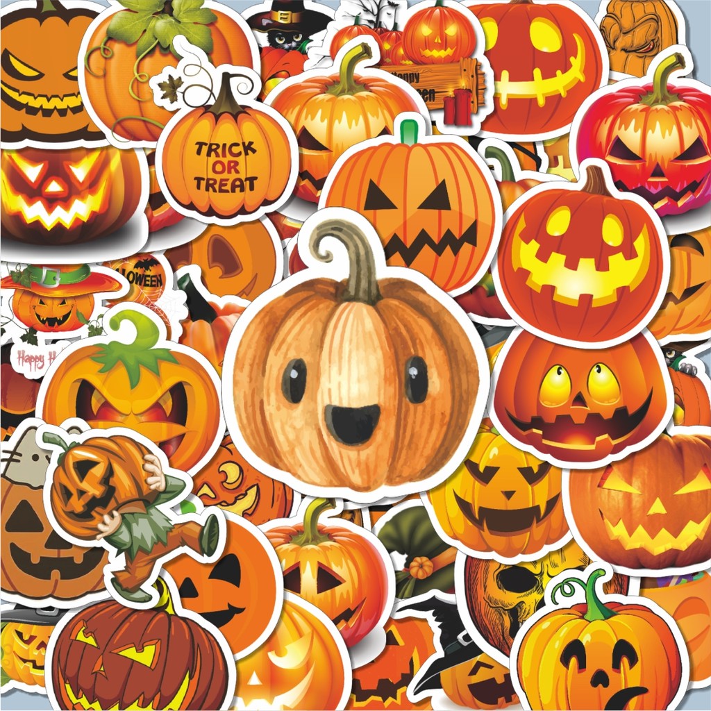 

100PCS Lucu Stiker Halloween Series Character Pumpkins Stiker Aesthetic Stiker Anti Air Stikers Berperekat Waterproof sticker decal buat Motor Helm Buku Journal Koper Casing HP Laptop Botol Minum Hadiah anak