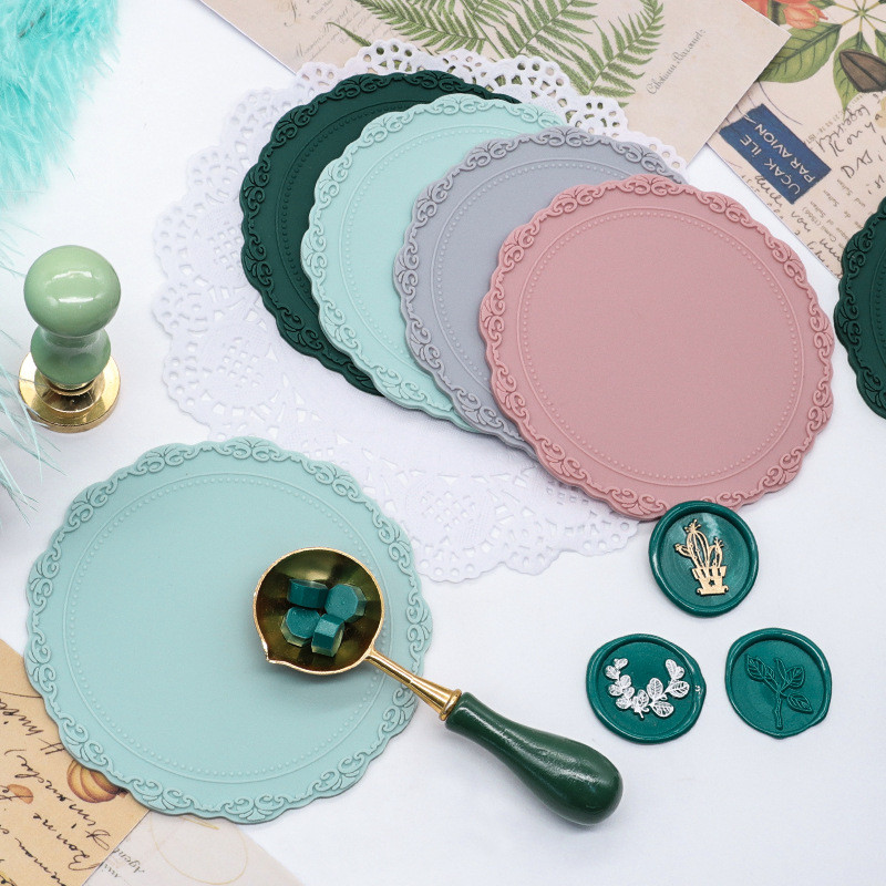 

Silicone Sealing Wax Pad Wax Seal Printing Pad Paint For DIY Wedding Invitation Cards Wax Mat Scrapbooking Stamp Tool
