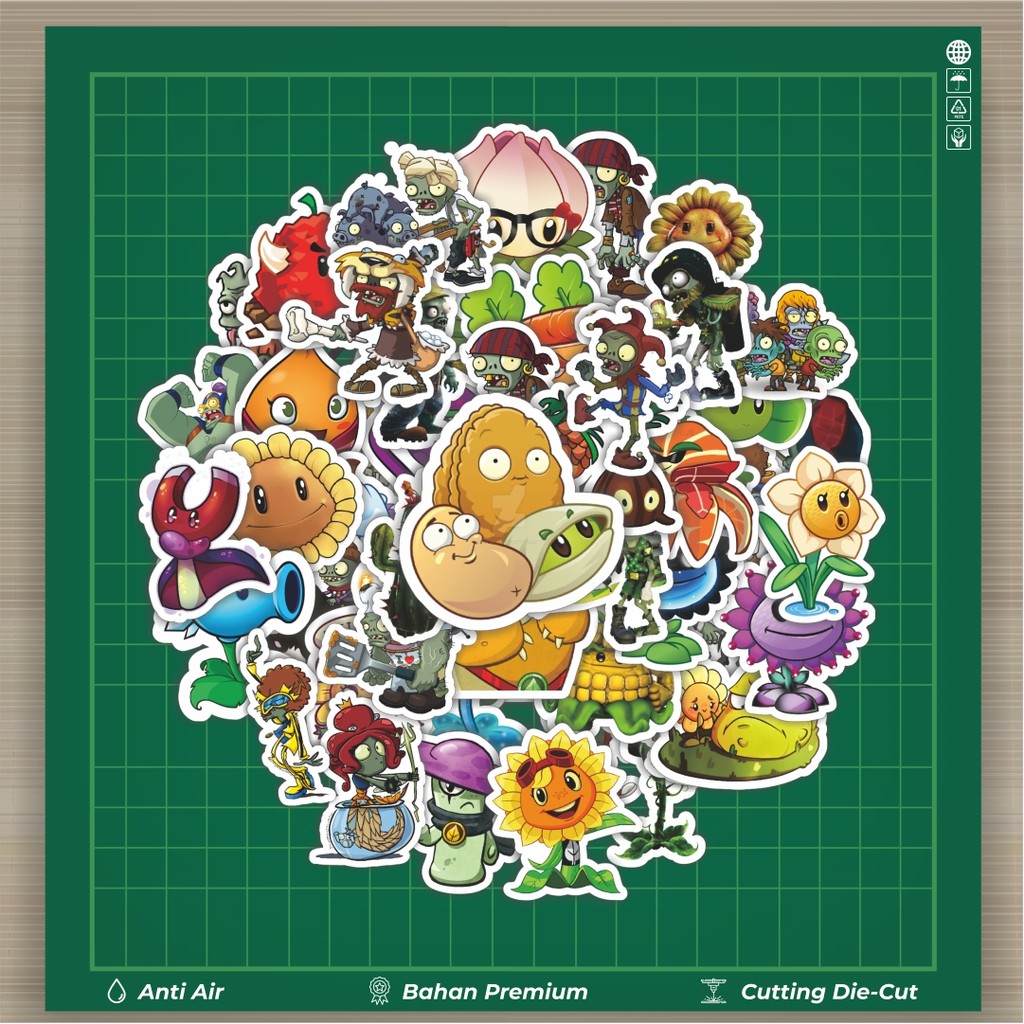

HOT 50 PCS STIKER Stiker Game Series PLANT vs ZOMBIE Character Mix 5 Stiker Fashion Cars Decal Dingin Kartu Album Custom Vinyl Anti Air- Sticker Aesthetic Buku Journal Koper Casing HP Tablet Laptop Helm Motor Botol Minum