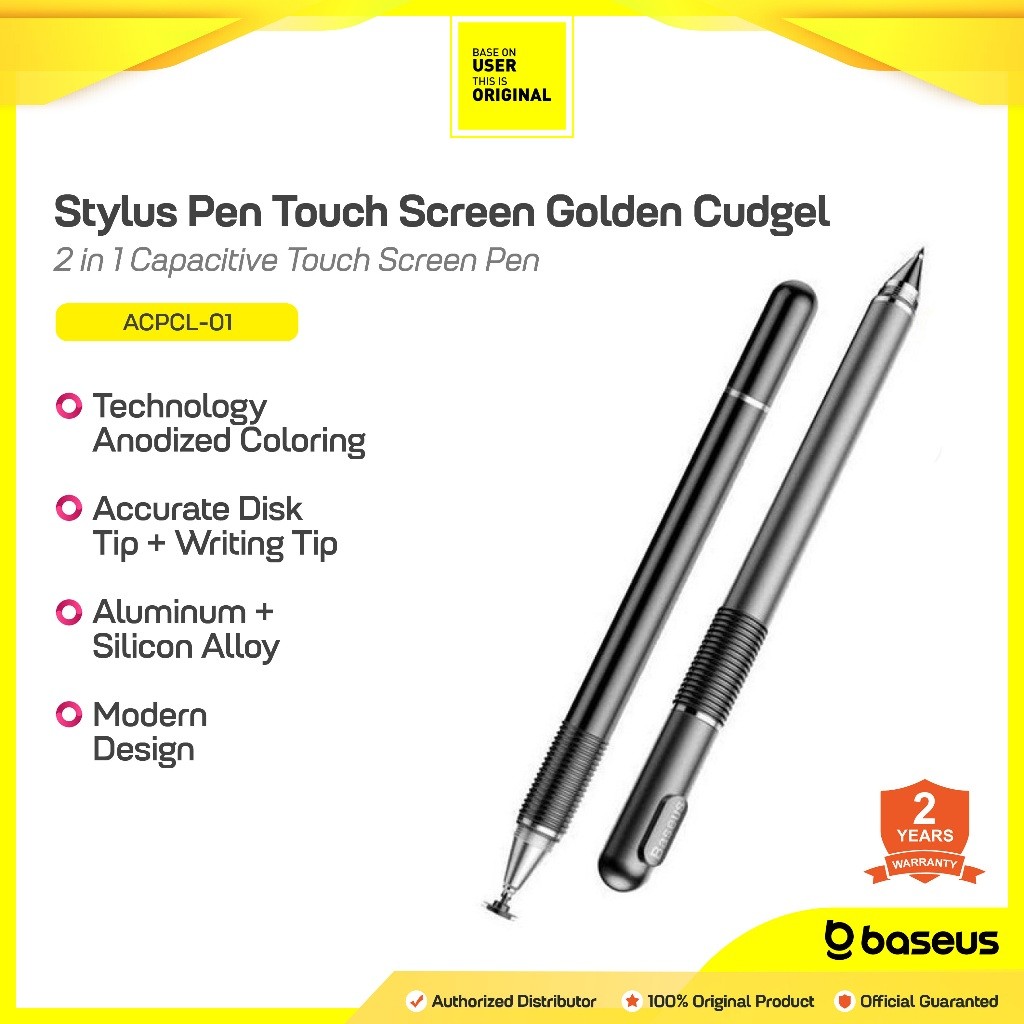 

BASEUS ORIGINAL Stylus Pen Touch Screen Golden Cudgel Capacitive iPad Tablet Pena Phone Ori