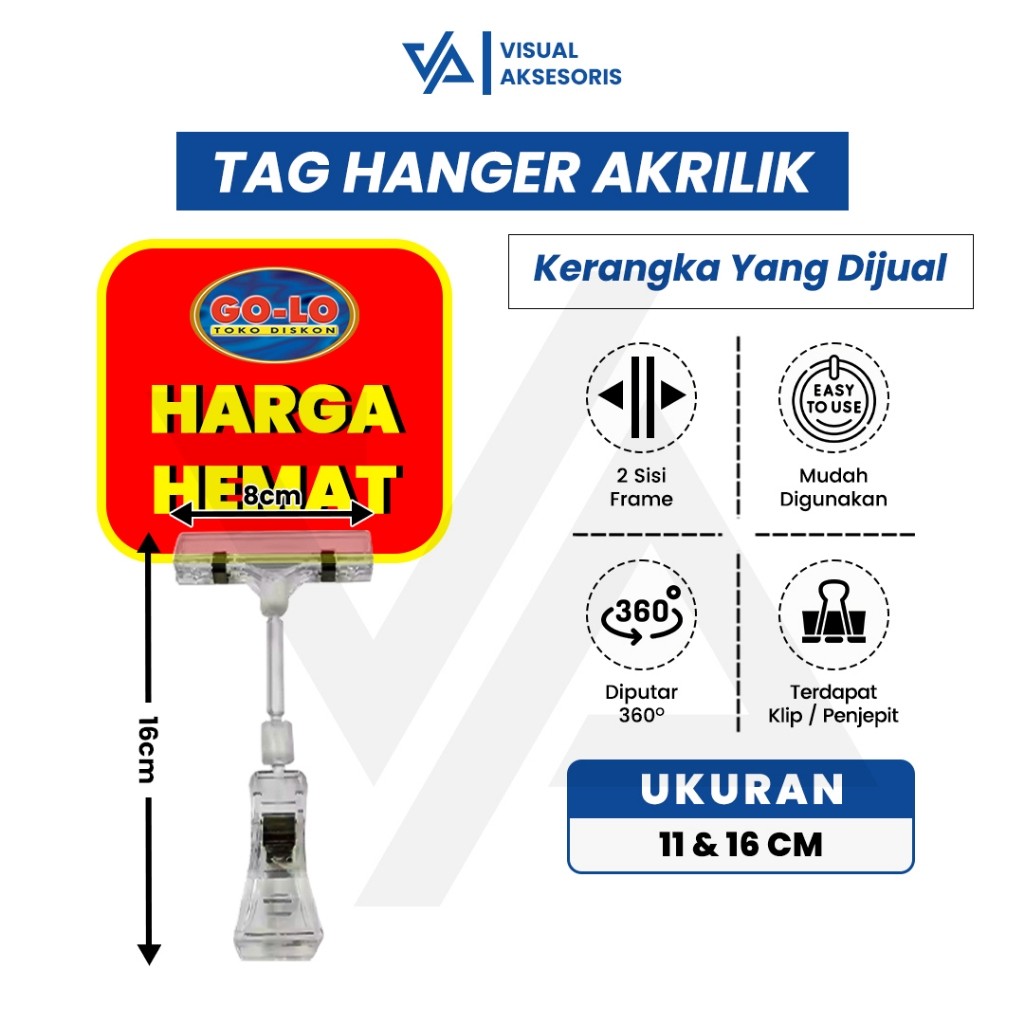 

saleTag Hanger Transparan Isi 5 pcs / Papan Label Harga / Price Tag Jepit / Jepit Harga Beningterlaris