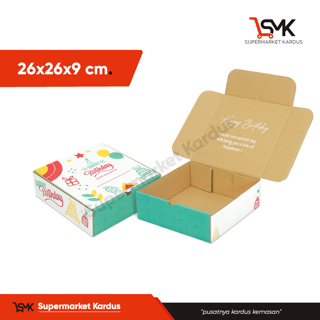 

Box 26x26x9 Kardus/Kemasan/Packaging/Box/Kotak/Karton/KemasanKardus/KardusKemasan/Boxes/LipatDepan/KotakKado/Tinggi9