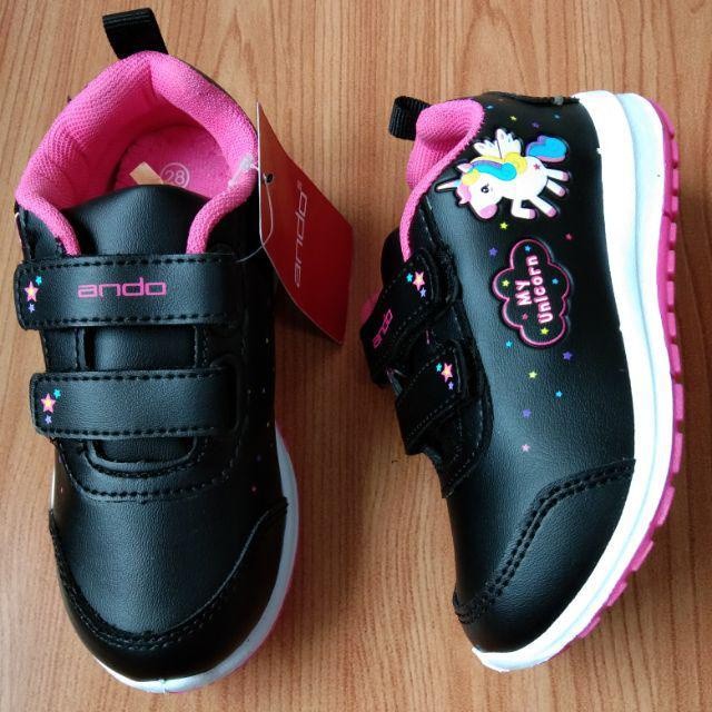 Sepatu sekolah anak perempuan sneaker ANDO unicorn 29-31 PAUD TK SD