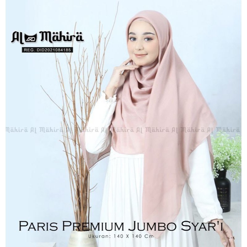 Hijab Segi Empat Paris JUMBO Premium Syari 140x140cm / Jilbab Segi Empat Jumbo
