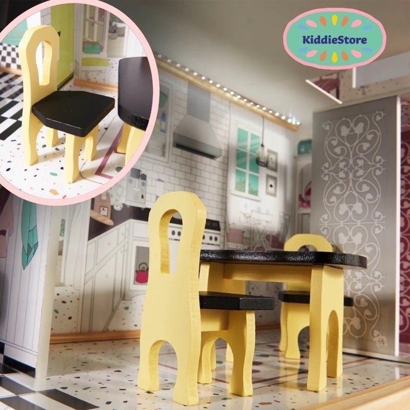 Big Wooden Doll house Playhouse DollHouse Barbie house with full sets of furniture