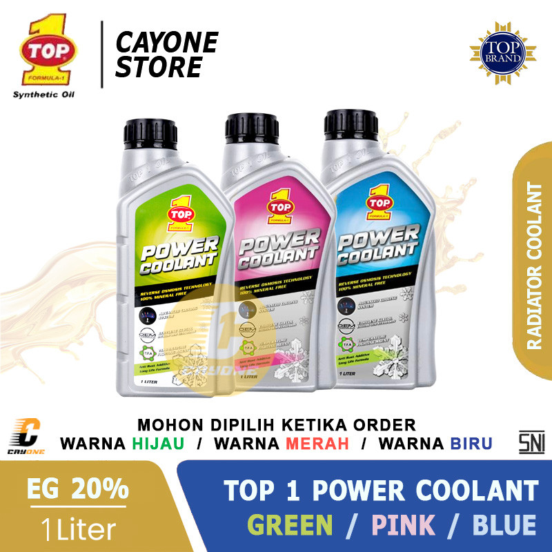 TOP 1 TOP1 Radiator Power Coolant 20% Anti Rust & Corrosion - Air Radiator Mobil 1 Liter