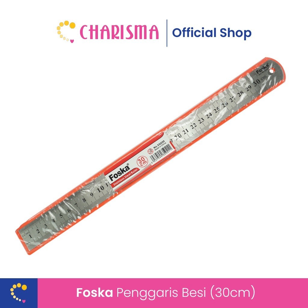 

Ruler Stainless Penggaris Besi - Foska Mistar Besi Stainless 30cm - Penggaris Besi Stainless 30 CM