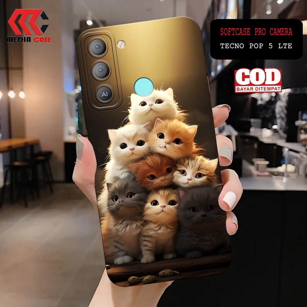 Case Hp Tecno Pop 5 LTE Terbaru - Motif Case Kucing - Casing Hp Tecno Pop 5 LTE - Softcase Hp Tecno 