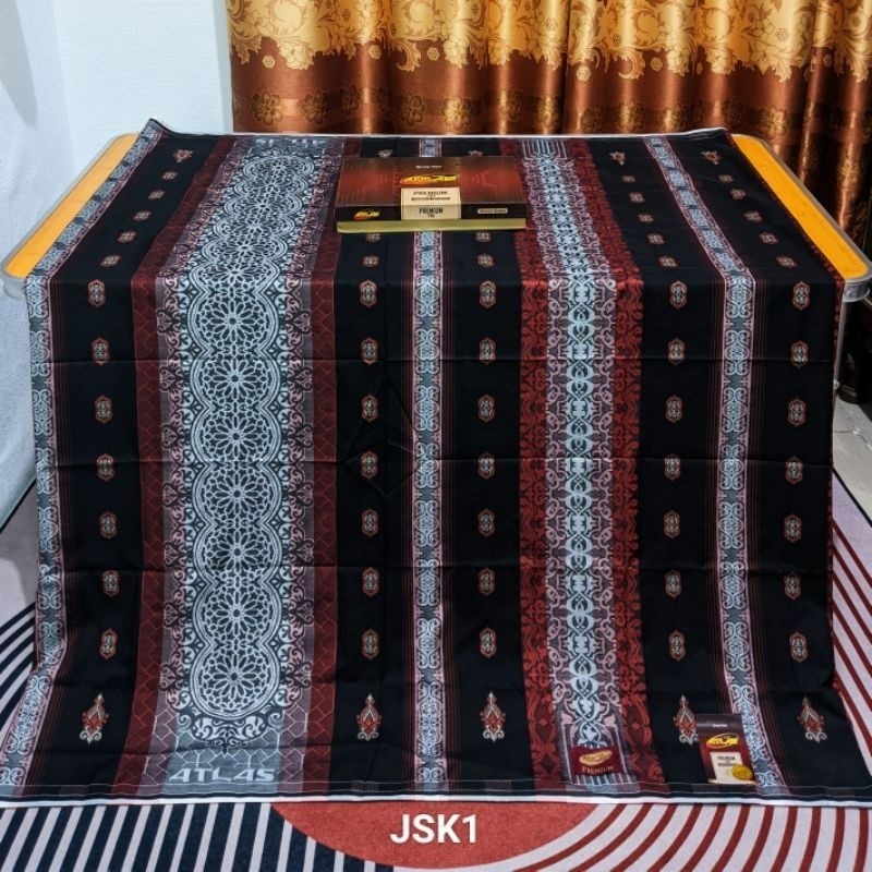 SARUNG ATLAS SONGKET PREMIUM 790 JACQUARD GOLD & SILVER
