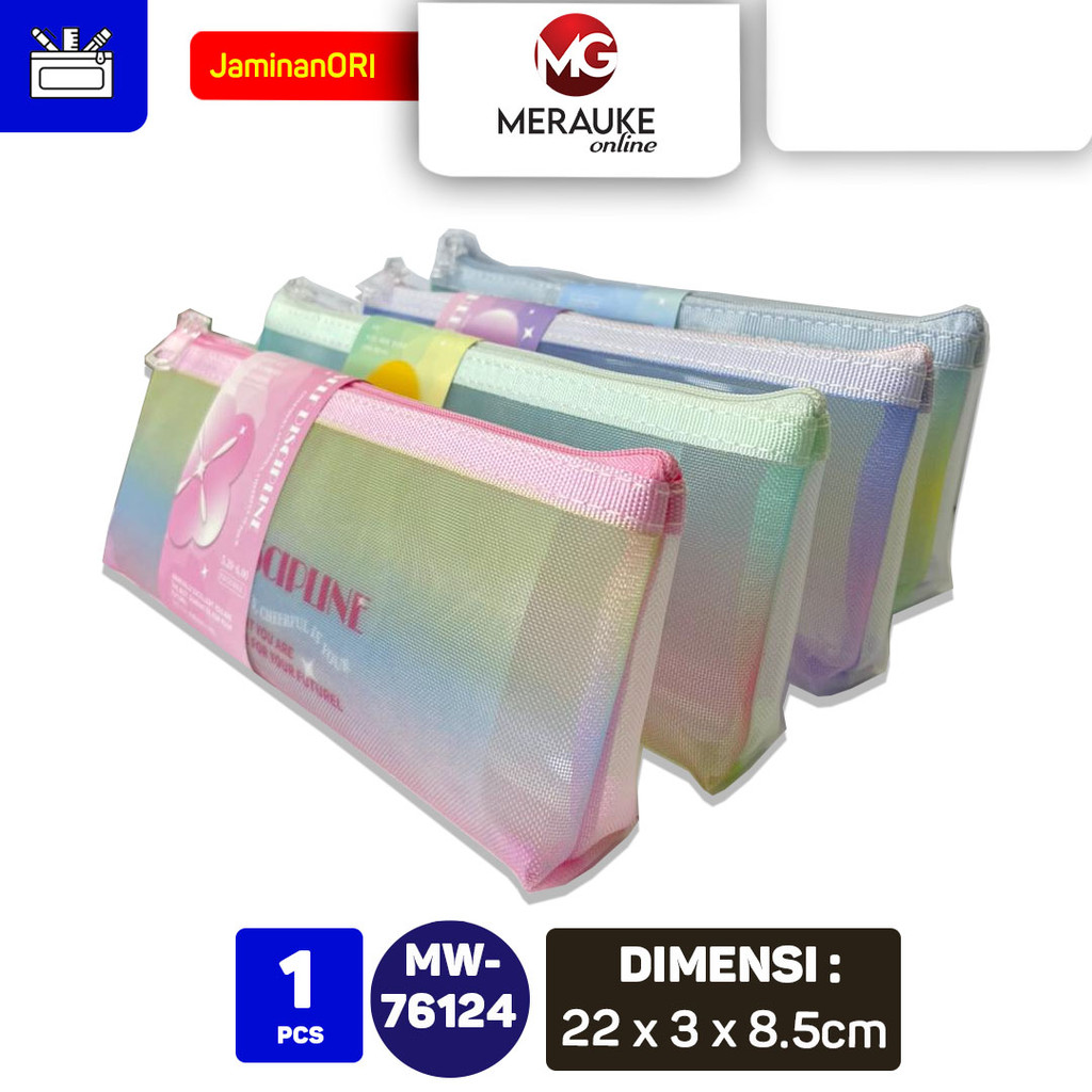 

KINHSHION Tempat Pensil Jaring Pencil Case Jala Confidence MW 76124