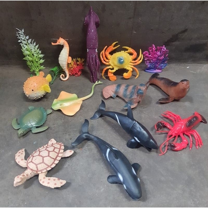 GUNAD Mainan Miniatur Hewan Laut Ukuran Besar isi 12 Pcs Underworld