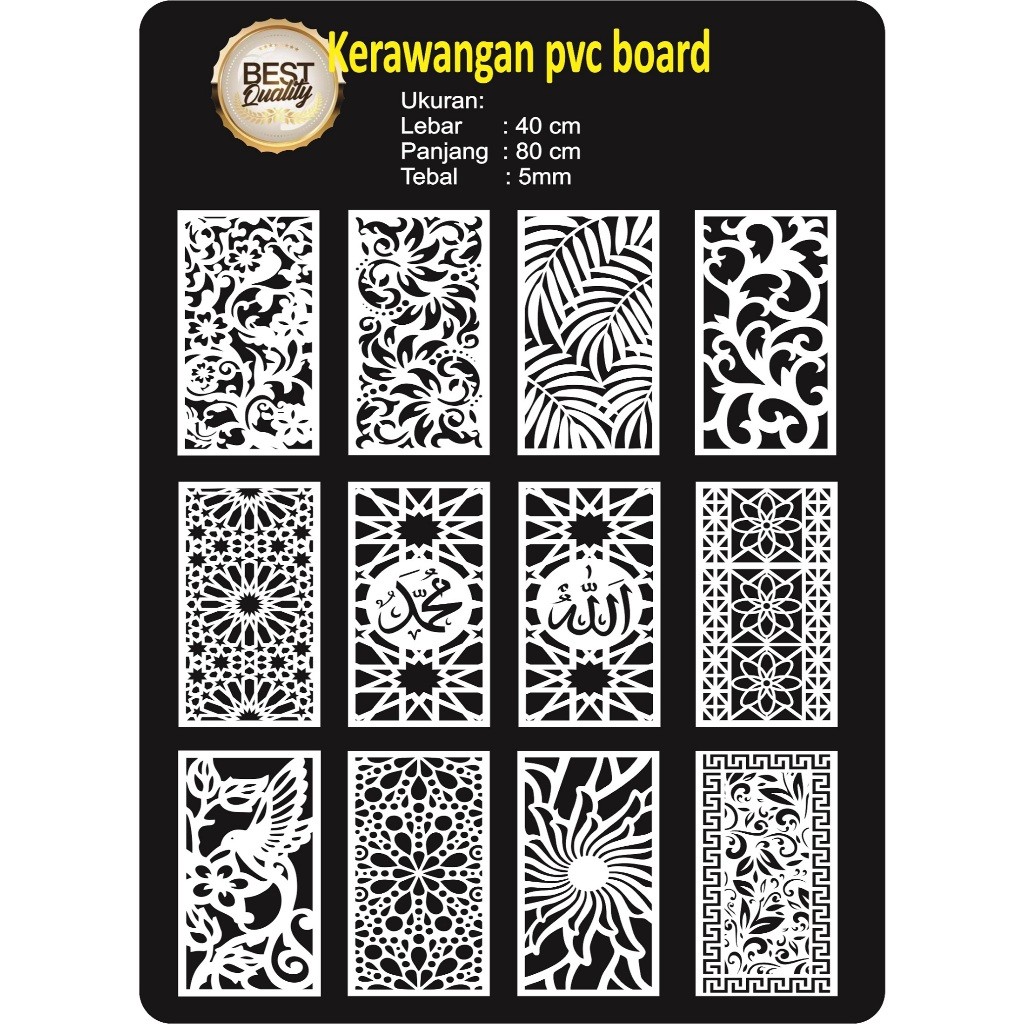 KRAWANGAN PVC BOARD / ORNAMEN PVC FOAM BOARD TEBAL 5MM /PARTISI