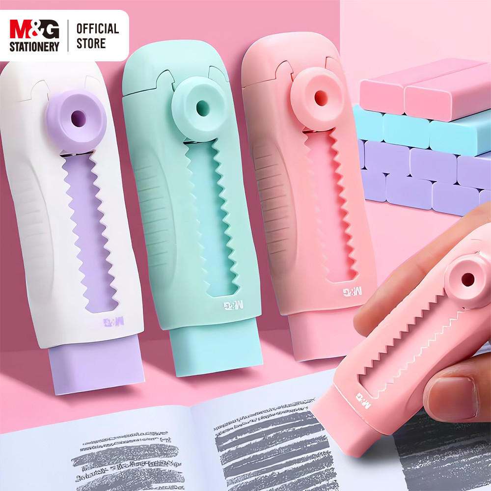 

M&G Push-Pull Eraser 1pc No Mark Eraser Replaceable Pencil Eraser Purple/Blue/Pink Color School Stationery for Student