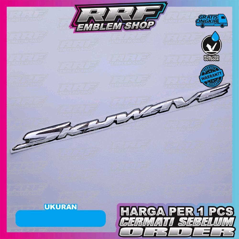 emblem timbul SKYWAVE / emblem silver chrome SKYWAVE