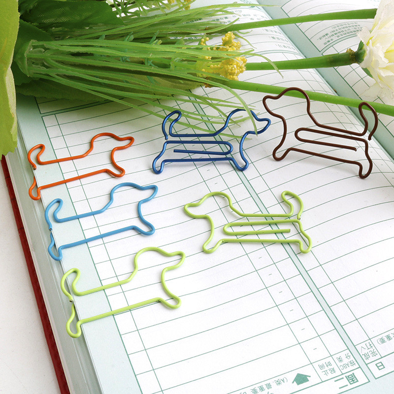 

25Pcs/Lot Bookmark Clips Lovely Dog Shaped Paper Clips Cute Puppy Metal Binder Notes Clamps Kawaii Stationery Office Supplies