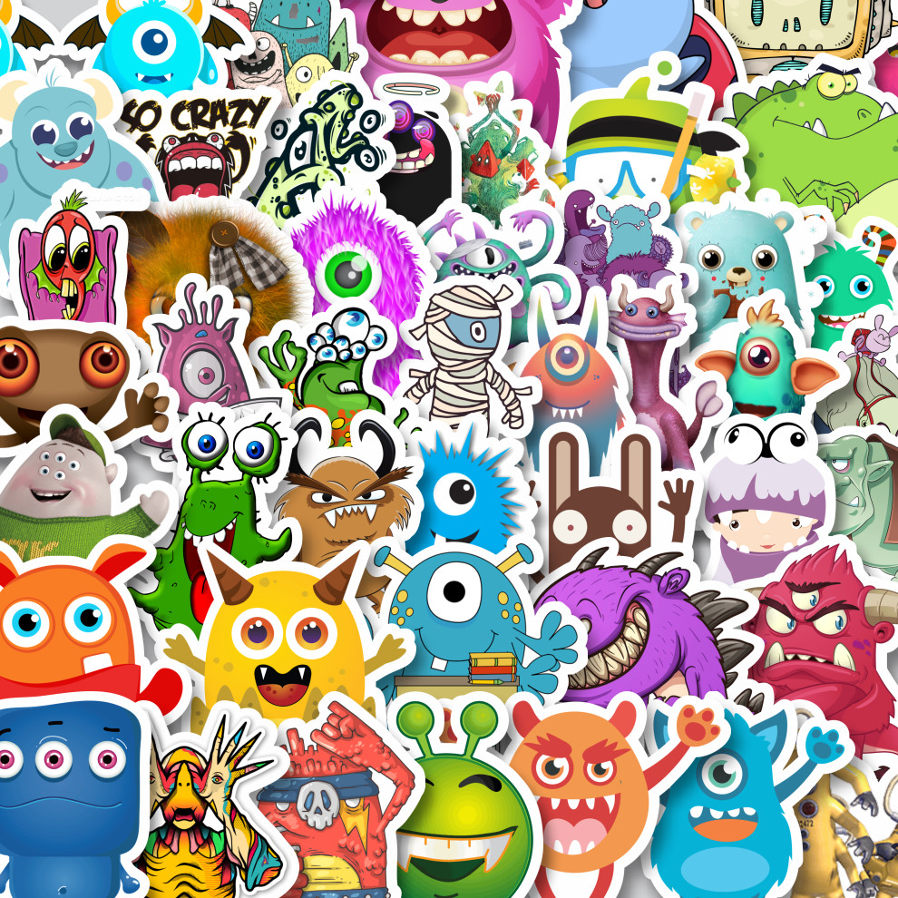 

Stiker Cutting Pack Stiker Monster Art Illustration Karakter Mix 2 Isi 100Pcs Series Aesthetic Lucu Keren Untuk Koper Bahan Vynil