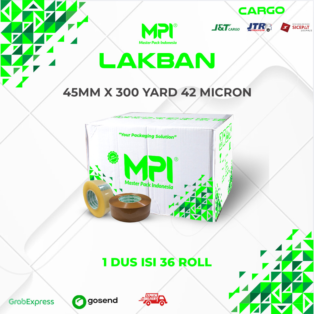 

CARGO 1 DUS [ 36 PCS ] LAKBAN MPI 300 YARD - BENING & COKLAT 45 MICRON