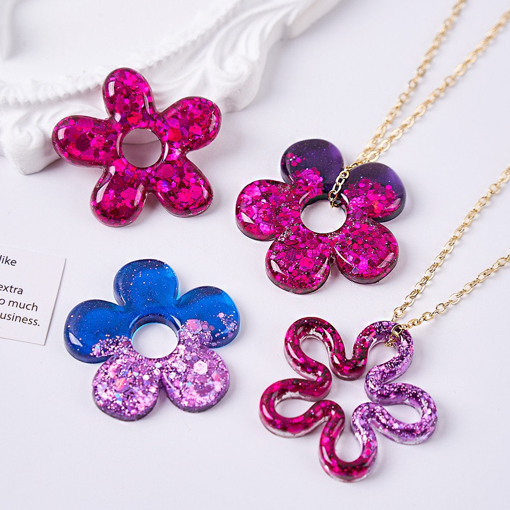 

Earring Pendant Epoxy Silicone Mold DIY Handmade Hollow Flower Necklace Keychain Ornaments UV Resin Jewelry Crafts Casting Molds