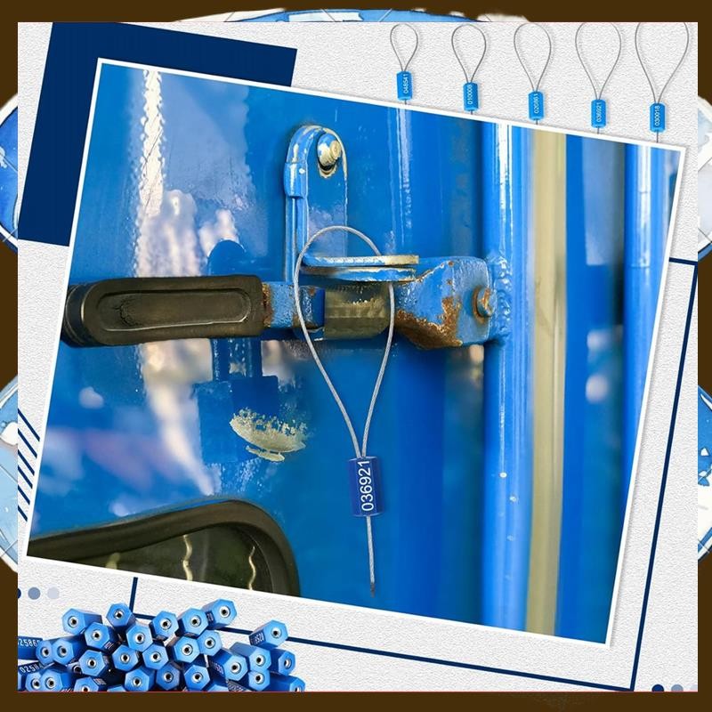 

100 Pcs Steel Security Cable Seals 11.8 Inch Numbered Anti Tamper Shipping Seal Disposable Self Locking Numbered Tag-TFBC