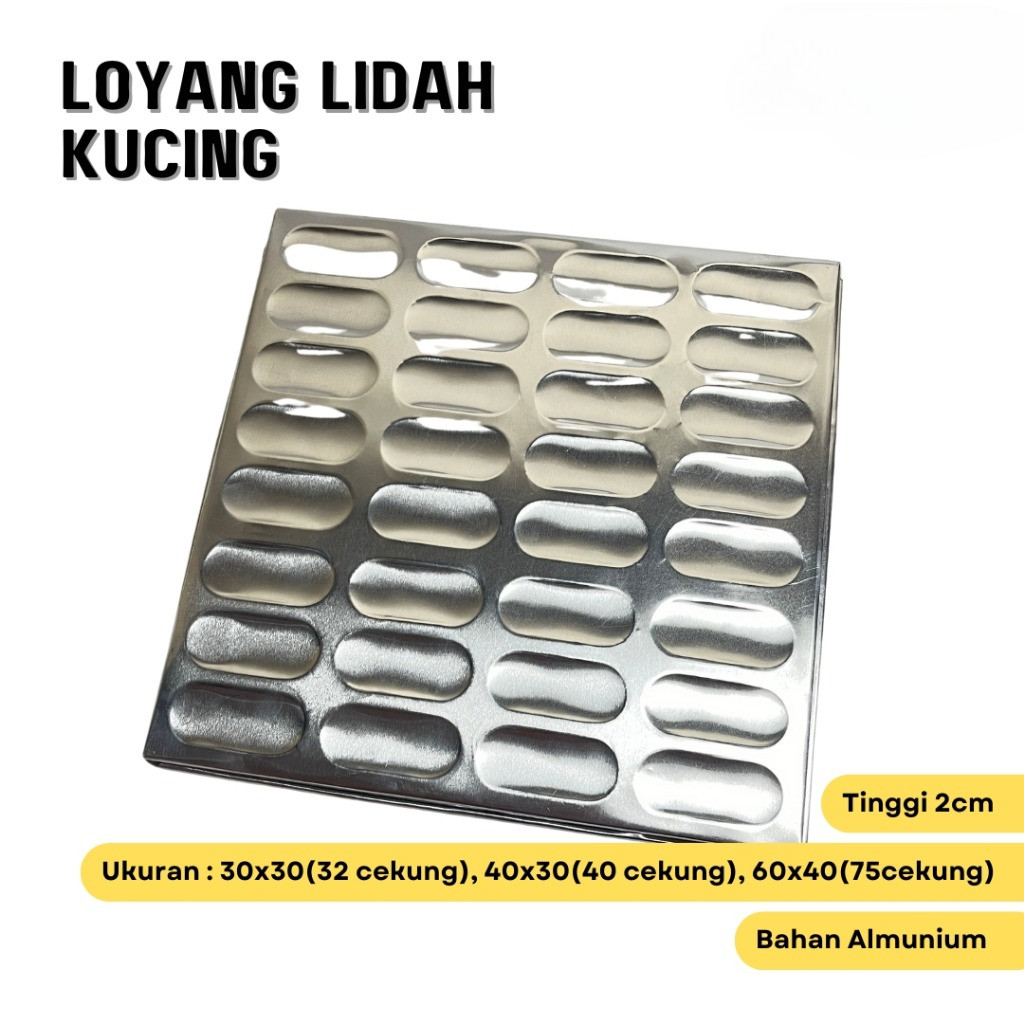 Loyang Kue Lidah Kucing Loyang Kue Kering Bahan Almunium Anti Lengket