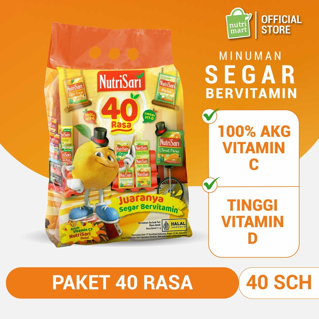 

NutriSari Mix 40 Rasa - Minuman Buah Tinggi Vitamin C Vitamin D