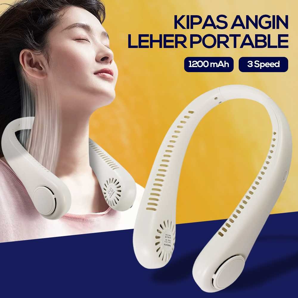 [ Kipas Portable Keren ] MIRJAI Kipas Angin Leher Portable 3 Speed Adjustable 1200mAh - 6171