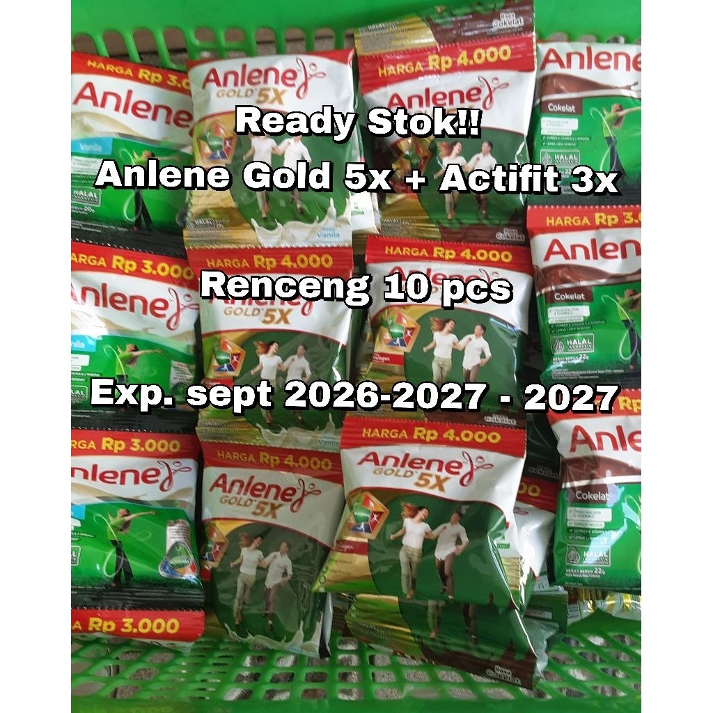 

Anlene Sachet Actifit 3x / Gold 5x /isi 10 Sachet peRenceng/2026-2027/Tulang-Sendi
