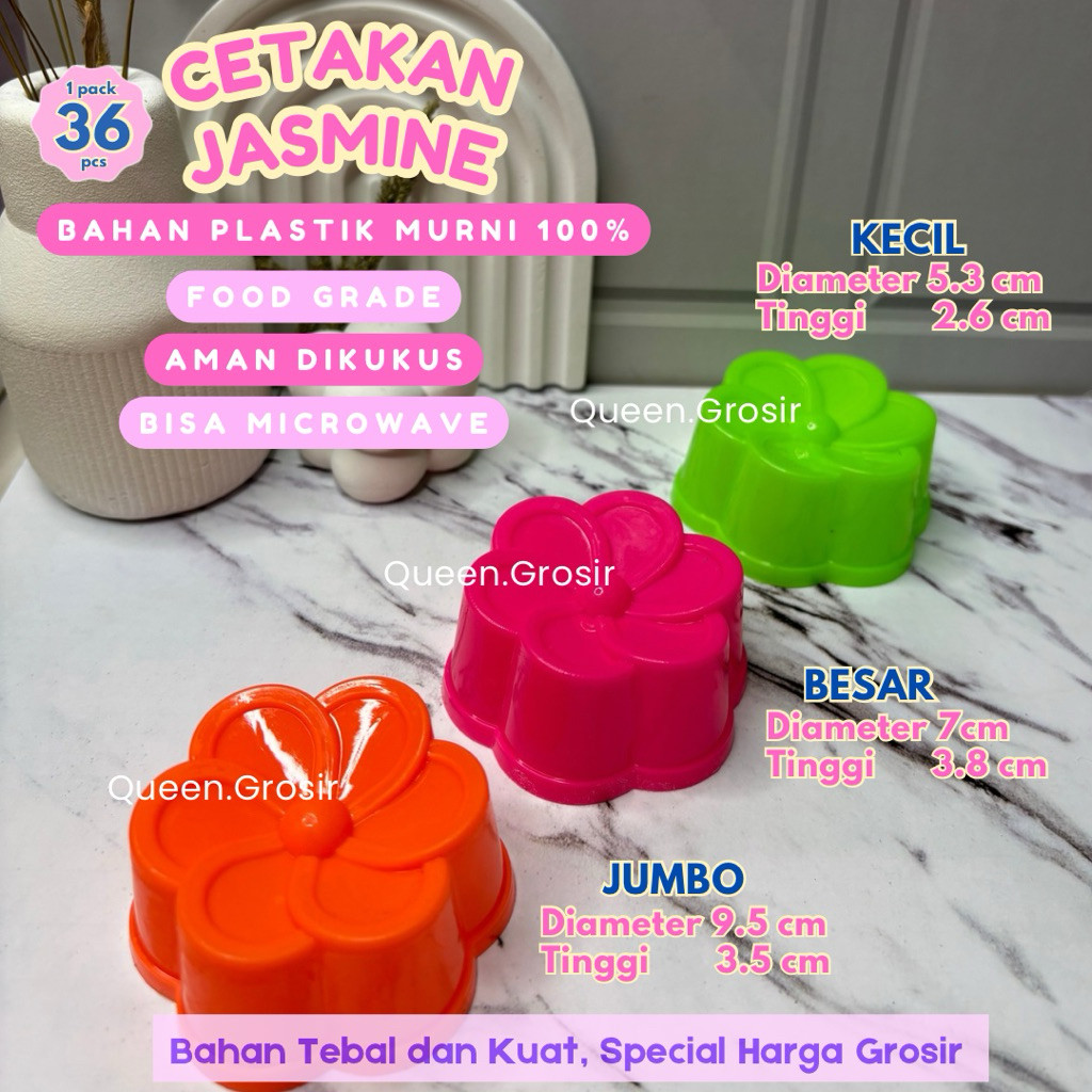 [144 PCS] CETAKAN KUE JASMINE KECIL BESAR JUMBO | CETAKAN KUE | CETAKAN AGAR | CETAKAN PUDING | CETA