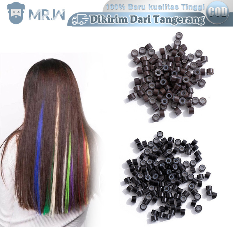 Isi 500 Ring Extension Rambut Bahan Silikon Ring Rambut Ring Sambung Rambut Drat Jumbo