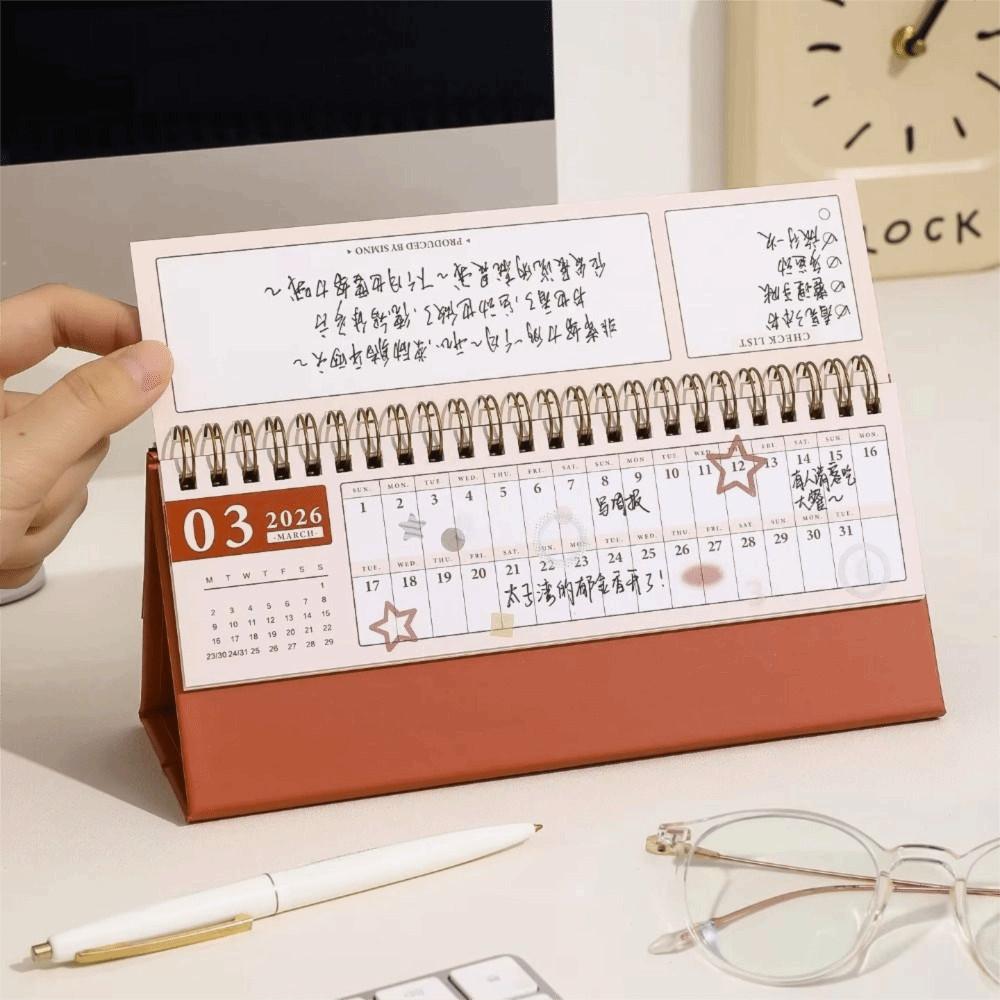 

Simple Mini 2026 Desk Calendar Standing Checklist Horizontal Wall Calendar Schedule Calendars School Stationery