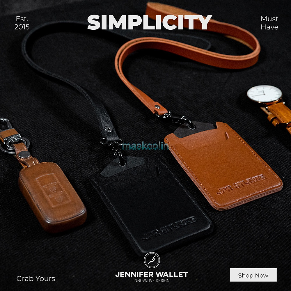 

JFR ID Card Holder Kulit Premium Horizontal Mika Transparan Tempat Kartu Nama ATM Kredit Multifungsi