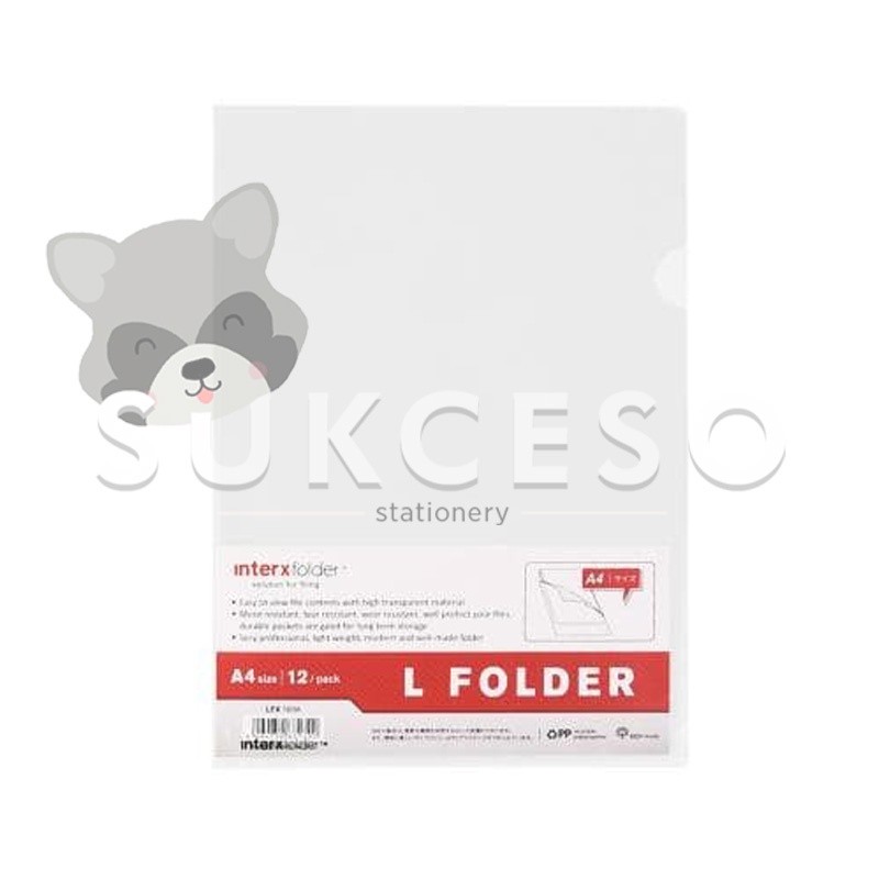 

PER LUSIN Inter X Folder Map L A4 Transparant / Clear Sleeve Plastik Murah