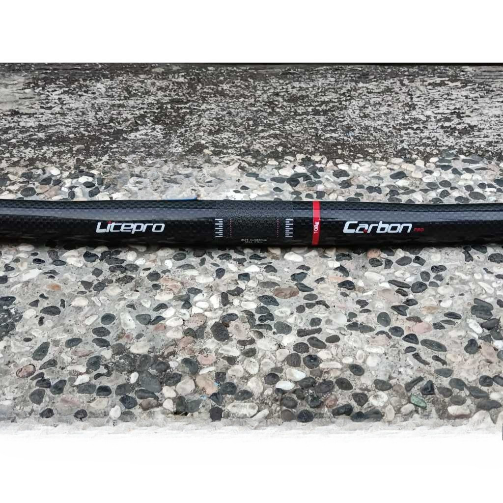 Litepro Flat Bar Handlebar Stang Carbon Superlight 25.4 x 580 mm Setang Sepeda Lipat MTB Stang Lurus