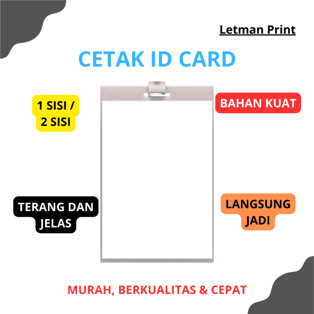 

Cetak ID Card PVC Satu / Dua Sisi – Bahan Kuat, Hasil Tajam, Langsung Jadi