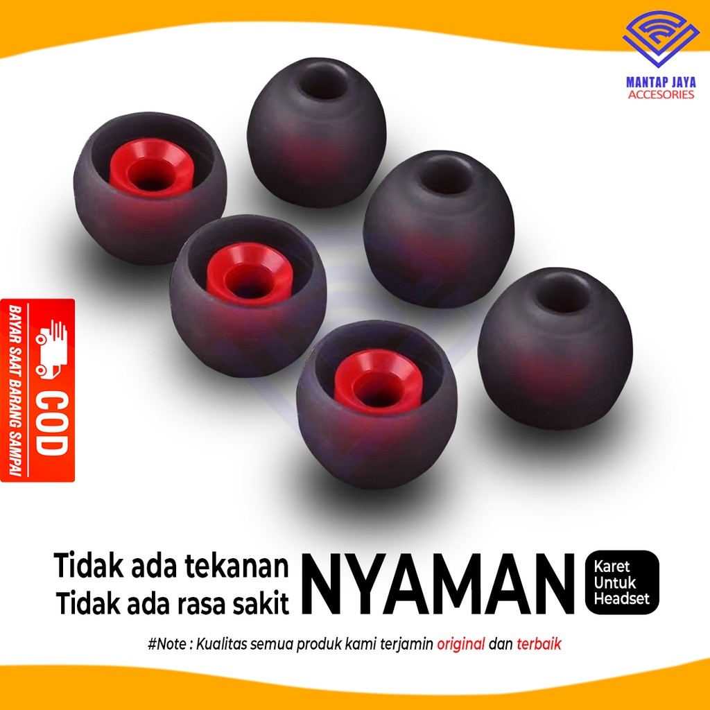 Silikon Eartips Karet Headset Universal 6 Pcs Lembut Nyaman Pas di Telinga