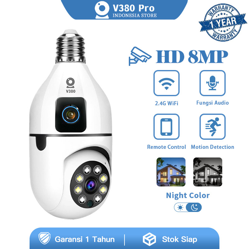 V380 Pro CCTV Dual Lens HD 8MP Wifi Human Detection Two Way Audio Alarm IP Kamera