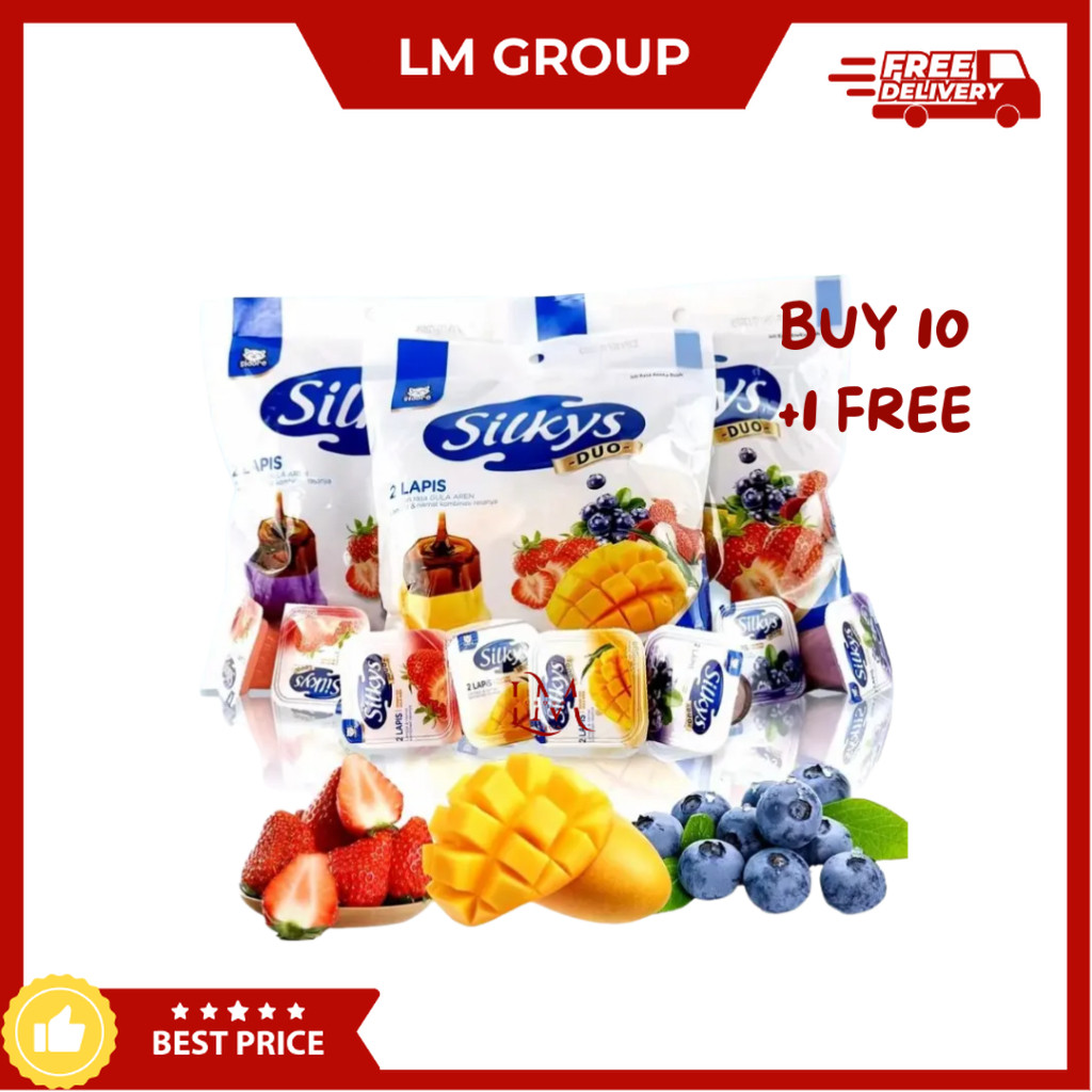 

[BELI 10 GRATIS 1] Silkys Pudding Duo 2 Lapis Gula Aren dan Jeli Aneka Rasa 1 Pack isi 10 pcs @26gr