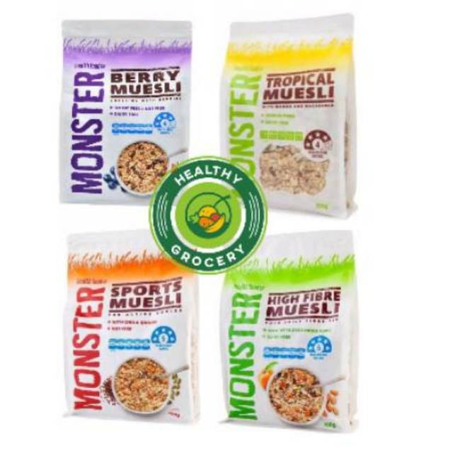 

Vanilla.storee Monster Muesli Oatmeal 700gr Original / High Fibre / Tropical / Berry