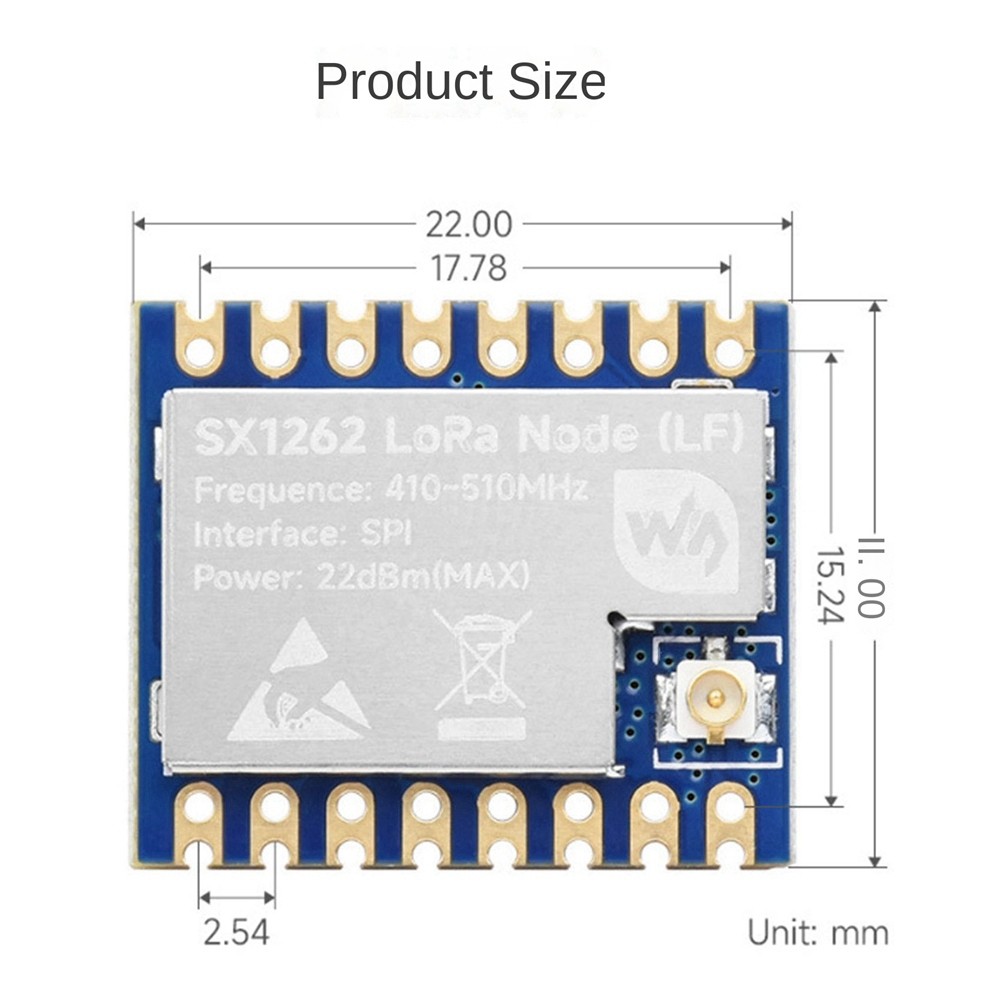 Waveshare 1 PCS Core1262- Lora Module Remote Communication Anti-Interference Lora Chip Module Blue P