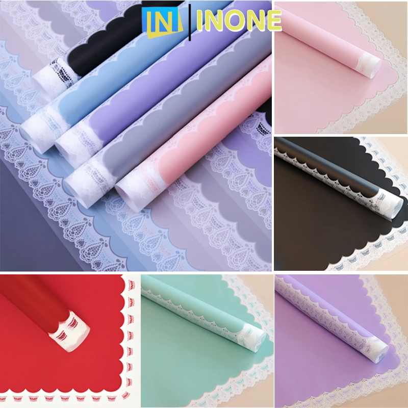 

INONE - 20 LEMBAR Kertas Bunga Cellophane Warna Motif Brokat Renda Kombinasi Color Paper Flower Wrapping Paper Kertas Buket Bunga