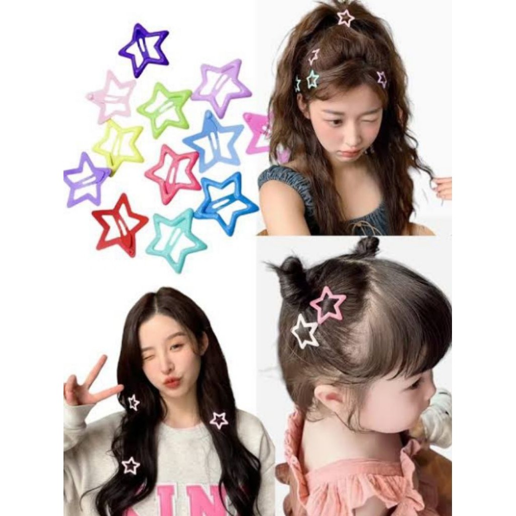JJ Jepit Rambut Korea Bintang | (5 PCS) Jepitan Poni