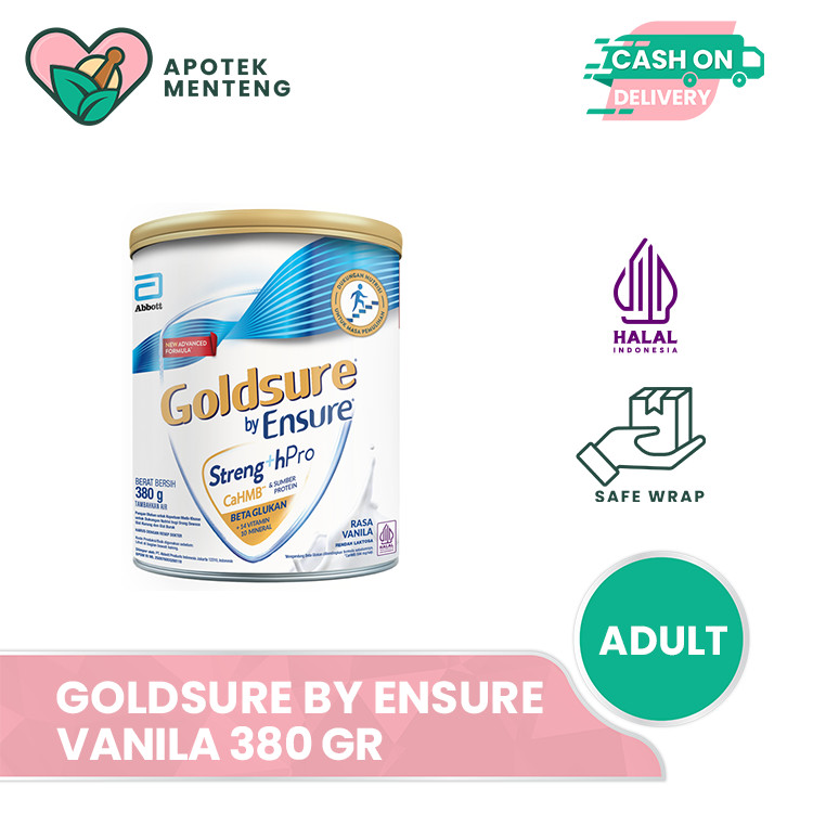 

Goldsure By Ensure Vanila 380 Gram - Susu Penambah Nutrisi Dewasa Selama Masa Pemulihan