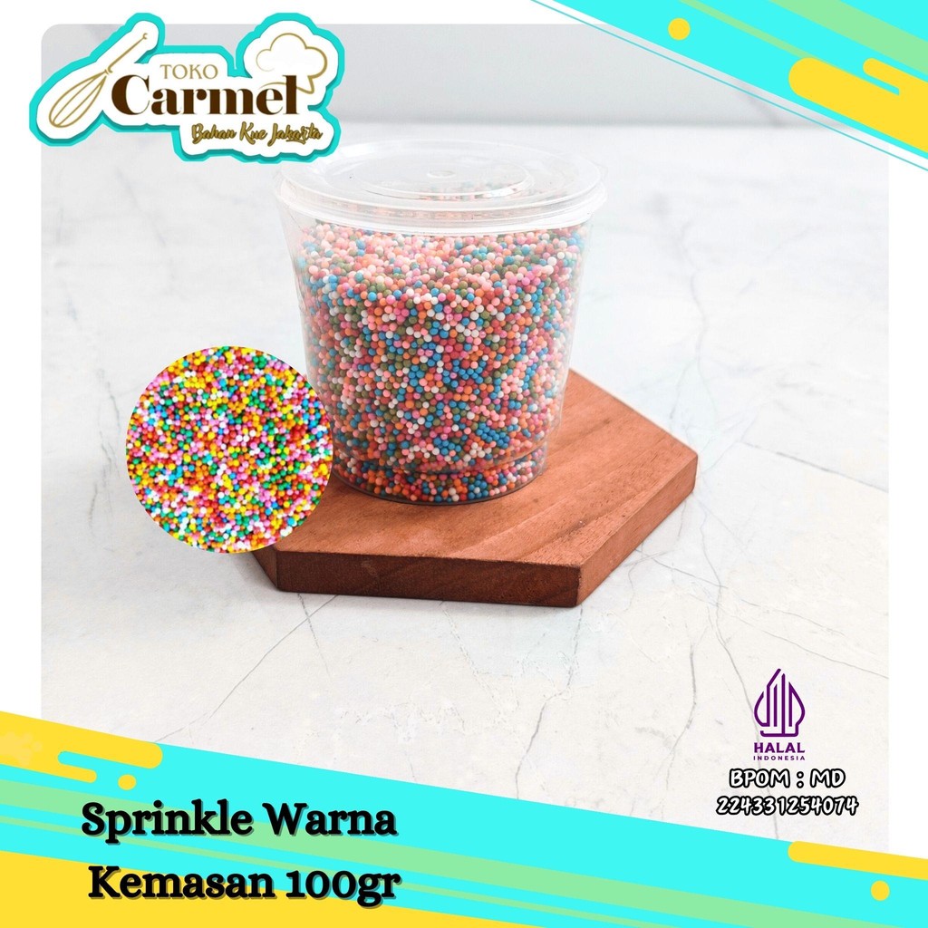 

Sprinkle Rainbow 100gr / Trimits Warna Warni / Topping kue