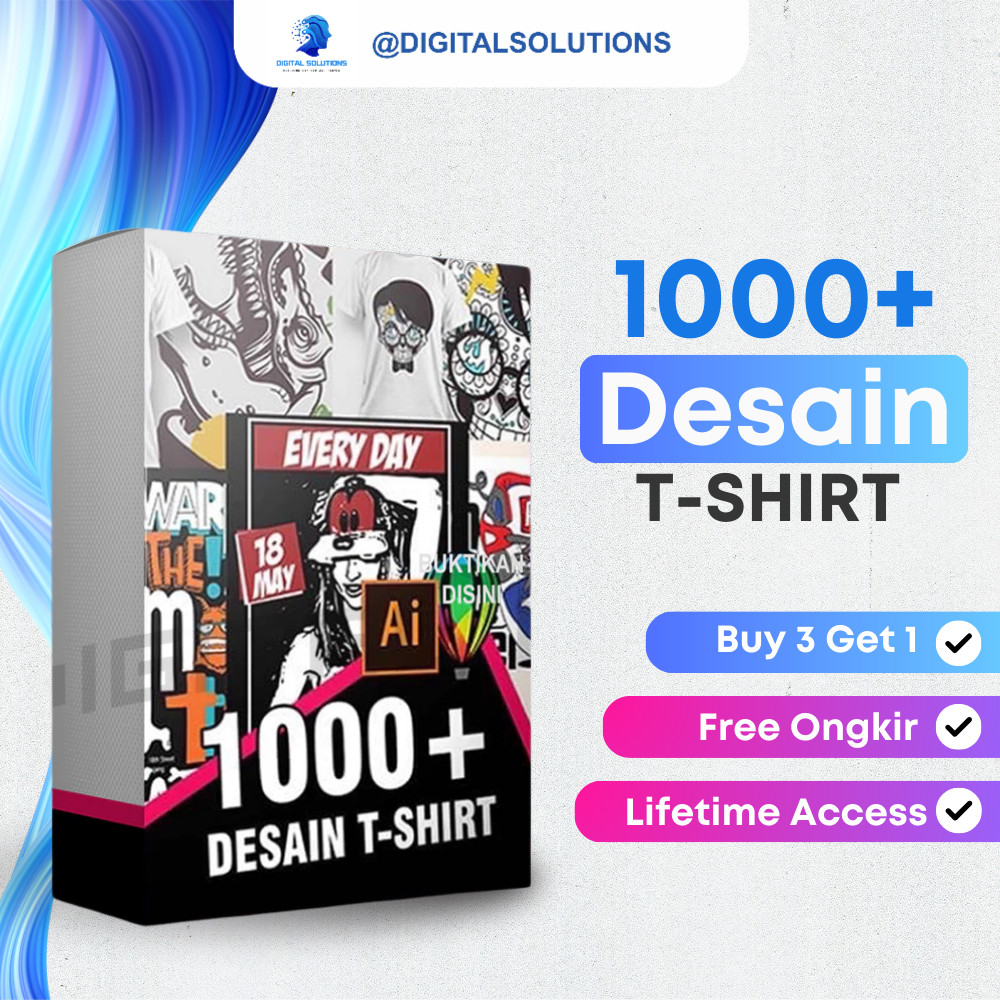 1000+ TEMPLATE DESAIN T-SHIRT BAJU SIAP PAKAI