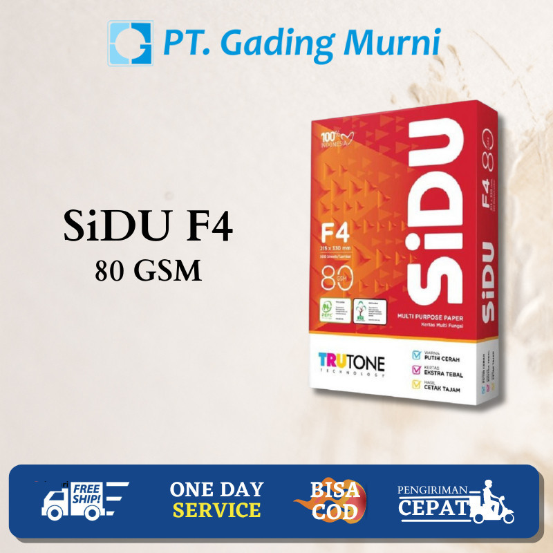 

KERTAS HVS SIDU F4 80 gr /RIM - kertas print/fotokopi/serbaguna