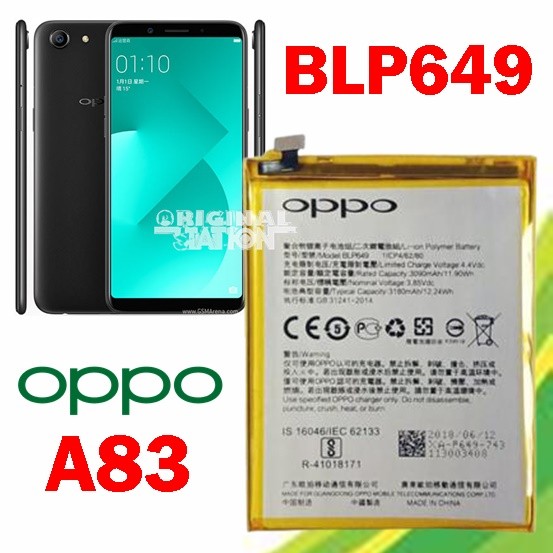 0PPO Batre Original Batre BLP 649 Baterai BLP649 Cocok OPPO A83 Battery BLP649 Oppo A83 3180 mAh