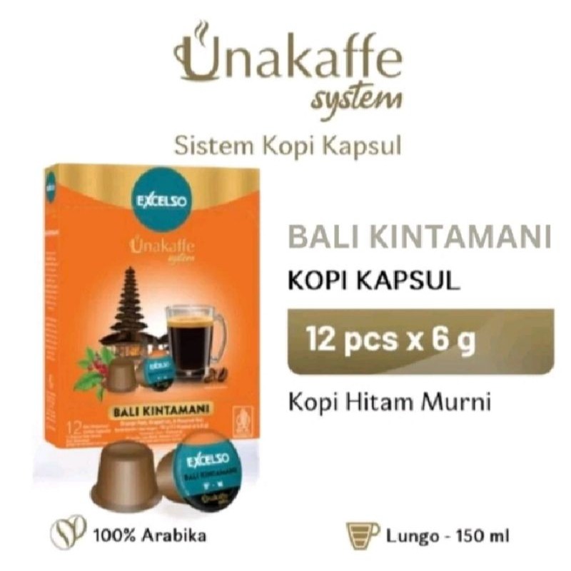

Excelso Unakaffe Bali Kintamani Kopi Kapsul (12X6,5gr)