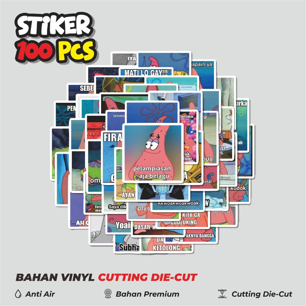

Terbaru! 50 pcs Stiker Patrick Meme V4 Dekorasi Lucu Kreatif untuk Notebook, Skateboard, HP